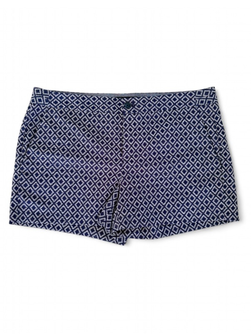 Banana Republic Navy Blue Geometric Brocade Shorts Size 12